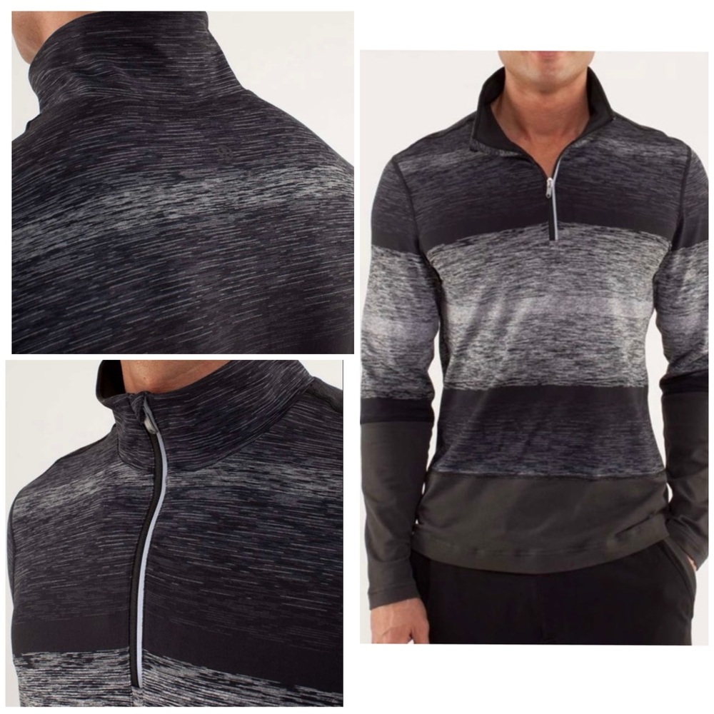 lululemon athletica Black and Gray Long Sleeve Shirt
